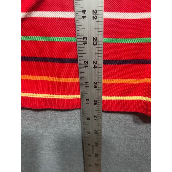 Ralph Lauren Womens Striped Polo Shirt Red w/ Big Yellow Pony Size XL - Picture 6 of 6
